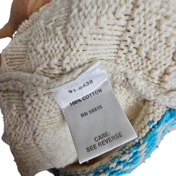 Cabelas Sweater Knit Sweater Women XL Cream Cowboy Print Pullover Sweater Women - Picture 7 of 8